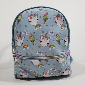 OMG! Accessories Blue Unicorn Mini Backpack
